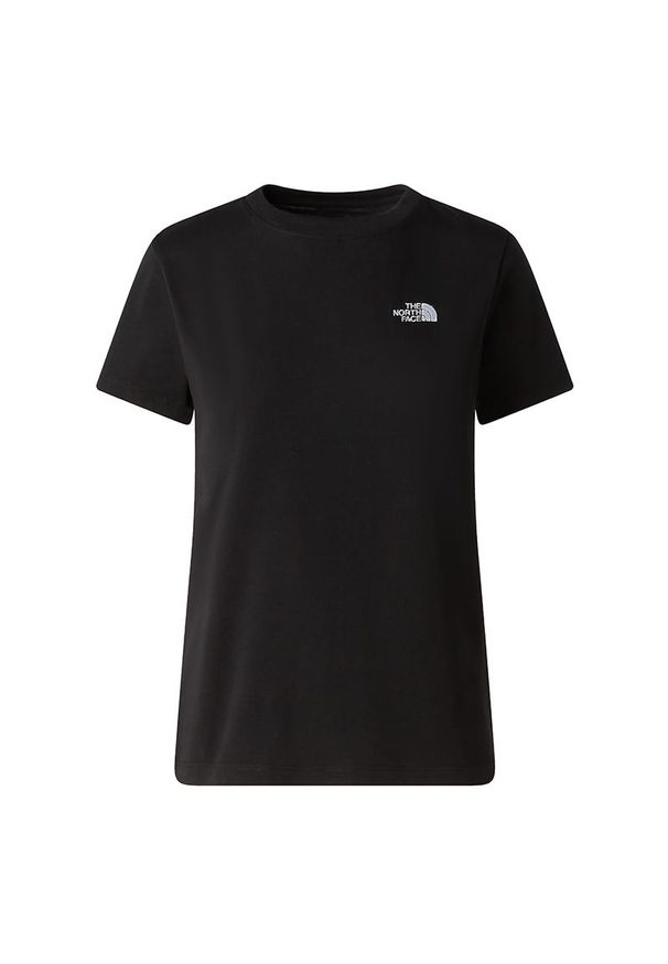Koszulka damska The North Face Evolution Simple Dome 0A8FX7JK31 - czarna. Kolor: czarny. Materiał: poliester, bawełna. Długość rękawa: krótki rękaw. Długość: krótkie. Wzór: nadruk