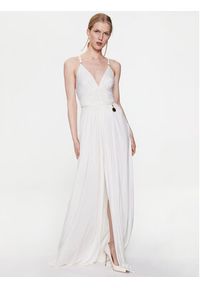 Elisabetta Franchi Sukienka wieczorowa AB-430-32E2-V700 Biały Regular Fit. Kolor: biały. Styl: wizytowy
