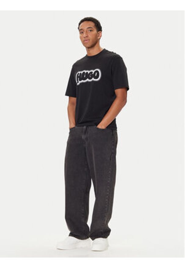 Hugo - HUGO T-Shirt Nulibax 50549155 Czarny Regular Fit. Kolor: czarny. Materiał: bawełna