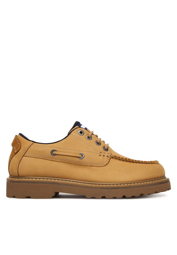Tommy Jeans Półbuty Archive '01 Boat Shoe EM0EM01703 Żółty. Kolor: żółty. Materiał: skóra