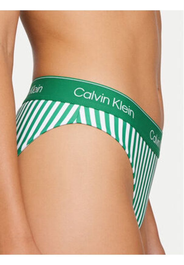 Calvin Klein Swimwear Dół od bikini LV00Q61132 Zielony. Kolor: zielony. Materiał: syntetyk