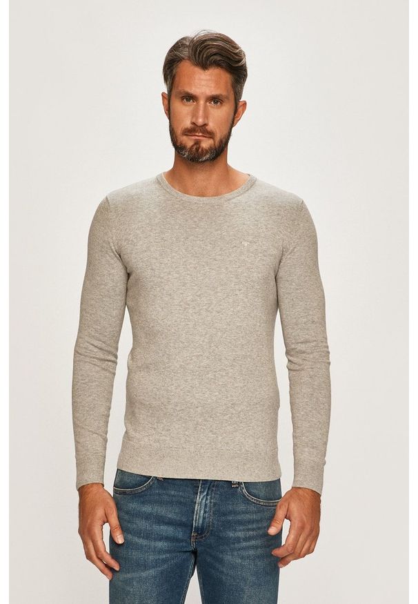 Tom Tailor Denim - Sweter. Okazja: na co dzień. Kolor: szary. Materiał: denim. Wzór: gładki. Styl: casual