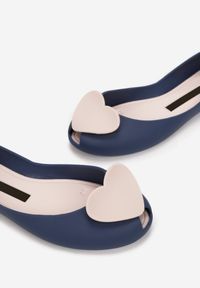 Born2be - Granatowo-Beżowe Balerinki Deucixi. Nosek buta: okrągły. Kolor: niebieski. Materiał: guma. Szerokość cholewki: normalna. Wzór: aplikacja #5