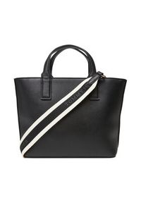 TOMMY HILFIGER - Tommy Hilfiger Torebka Th Logotape Mini Tote AW0AW17448 Czarny. Kolor: czarny. Materiał: skórzane #5