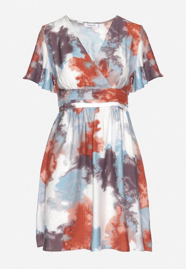 Born2be - Pomarańczowa Sukienka z Wiskozą i Kopertowym Dekoltem Soledia. Okazja: na co dzień. Typ kołnierza: dekolt w kształcie V. Kolor: pomarańczowy. Materiał: wiskoza. Typ sukienki: kopertowe. Styl: elegancki, casual