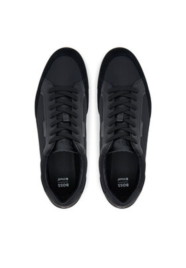 BOSS Sneakersy Nitan 50548864 Czarny. Kolor: czarny. Materiał: zamsz, skóra