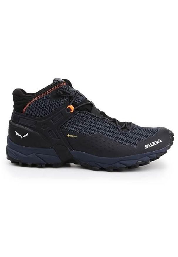 Buty trekkingowe męskie Salewa MS Ultra Flex 2 Mid Gtx. Wysokość cholewki: za kostkę. Zapięcie: sznurówki. Kolor: szary. Materiał: materiał, syntetyk, tkanina. Szerokość cholewki: normalna