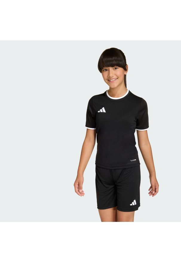 Adidas - Koszulka dziecięca Entrada26. Kolor: czarny, wielokolorowy, biały. Technologia: ClimaCool (Adidas). Sport: piłka nożna