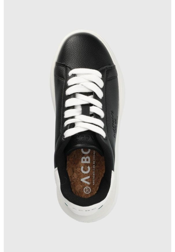 ACBC buty kolor czarny. Nosek buta: okrągły. Zapięcie: sznurówki. Kolor: czarny. Materiał: materiał. Obcas: na platformie