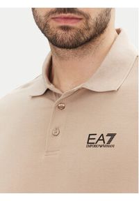 EA7 Emporio Armani Polo 8NPF14 PJVQZ U6155 Beżowy Regular Fit. Typ kołnierza: polo. Kolor: beżowy. Materiał: bawełna #5