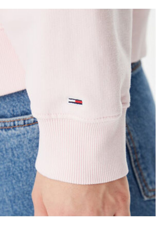 Tommy Jeans Bluza Script Logo DW0DW20303 Różowy Boxy Fit. Kolor: różowy. Materiał: bawełna