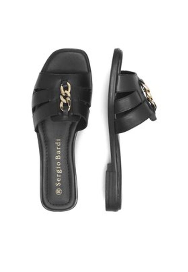 Sergio Bardi Klapki WI16-B1033-04SB Czarny. Kolor: czarny. Materiał: skóra