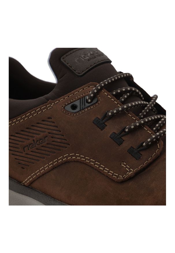 Brązowe Sneakersy Rieker Modne Obuwie Męskie. Okazja: na co dzień. Kolor: brązowy. Materiał: skóra