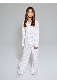 Sinsay - Świąteczna piżama dwuczęściowa z nadrukiem lasek cukrowych - kremowy. Kolor: kremowy. Wzór: nadruk. Styl: wizytowy #1