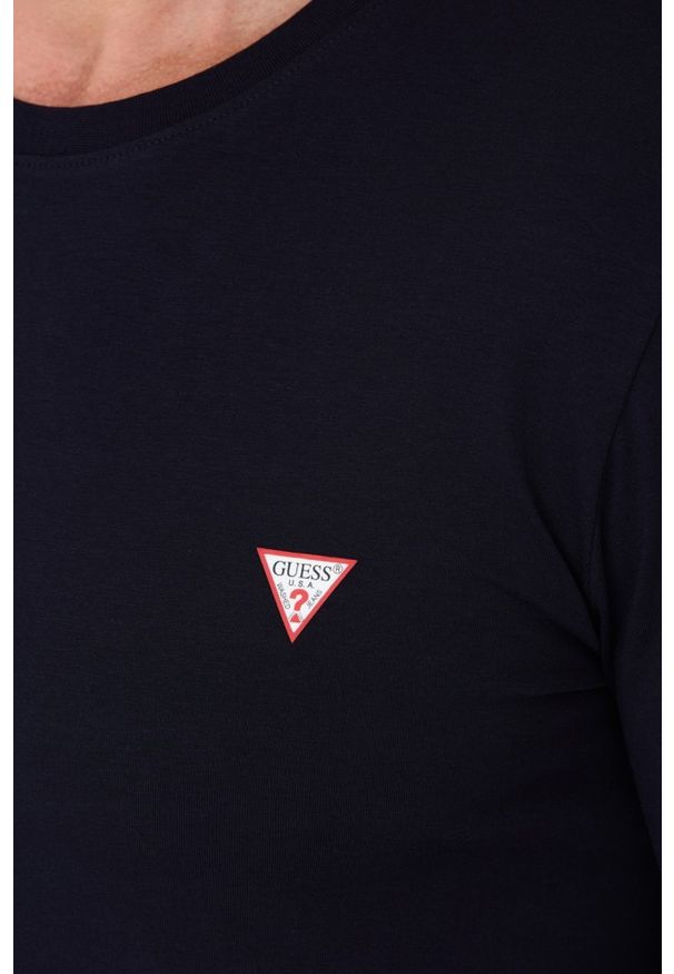 Guess - GUESS Granatowy męski longsleeve, Rozmiar XXL. Kolor: niebieski. Długość rękawa: długi rękaw