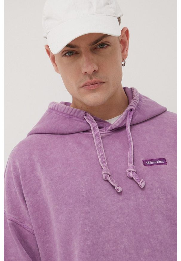 Champion bluza męska kolor fioletowy z kapturem gładka. Typ kołnierza: kaptur. Kolor: fioletowy. Wzór: gładki