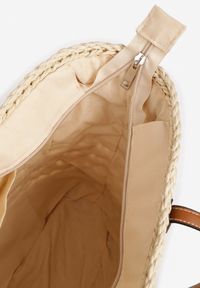 Renee - Beżowa Pleciona Torebka Typu Shopper Ulolana. Kolor: beżowy. Styl: biznesowy, elegancki, casual #3