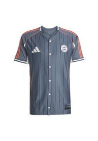 Adidas - Koszulka kibica baseballowego US Bayern Monachium 2025/26. Kolor: szary. Sport: piłka nożna