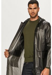 Rains - Kurtka przeciwdeszczowa 1269 Transparent Hooded Coat. Kolor: czarny. Materiał: tkanina. Wzór: gładki #9