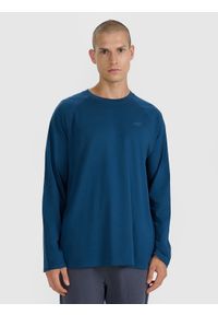 4f - 4F Longsleeve oversize gładki męski - granatowy M. Okazja: na co dzień. Kolor: niebieski. Materiał: jersey, bawełna, materiał, dzianina. Długość rękawa: długi rękaw. Długość: długie. Wzór: gładki. Styl: sportowy, klasyczny, elegancki, casual #1