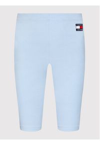 Tommy Jeans Szorty sportowe Rib Badge Cycle DW0DW13590 Błękitny Slim Fit. Kolor: niebieski. Materiał: bawełna