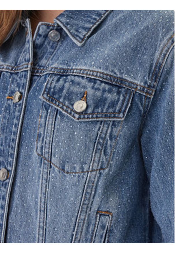 Guess Jeans Kurtka jeansowa W6GN14 D0971 Niebieski Regular Fit. Kolor: niebieski. Materiał: bawełna