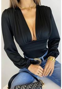 IVET - Bluzka damska - body ALMADA BLACK. Kolor: czarny. Materiał: materiał #1