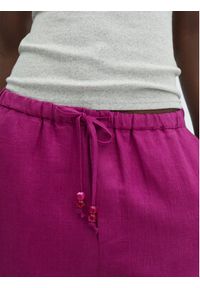 mango - Mango Spodnie materiałowe Linen 67075724 Różowy Regular Fit. Kolor: różowy. Materiał: len #6