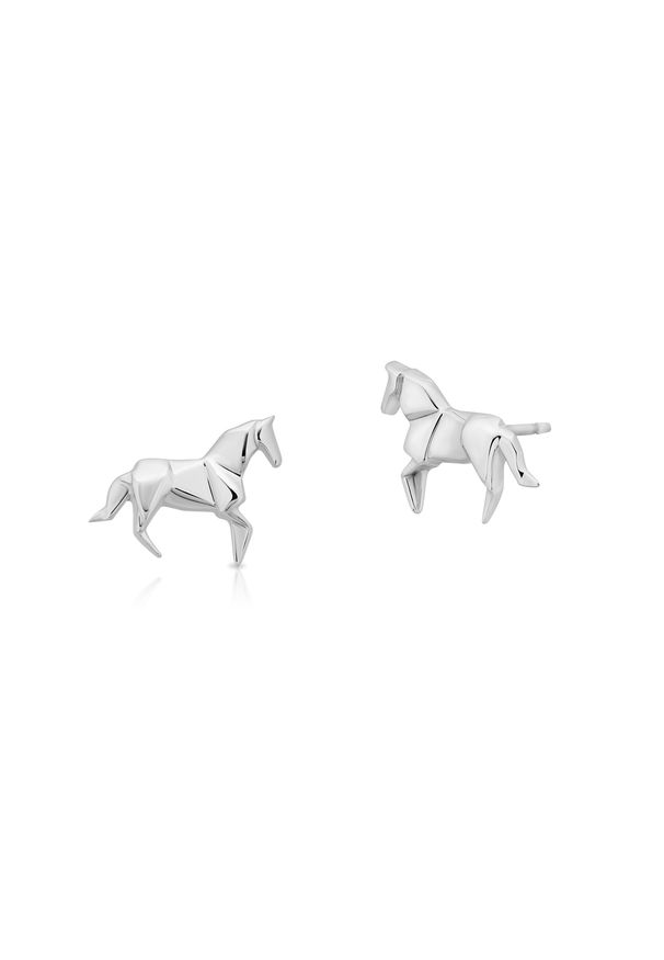 W.KRUK - Kolczyki srebrne konie. Materiał: srebrne. Kolor: srebrny