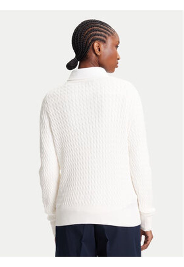 TOMMY HILFIGER - Tommy Hilfiger Sweter Fine WW0WW44993 Écru Regular Fit. Materiał: bawełna