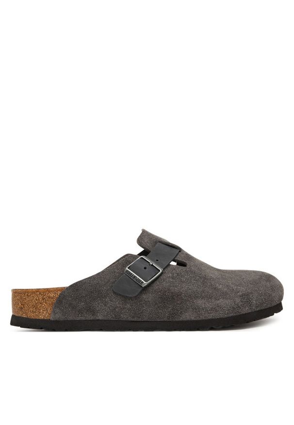 Birkenstock Klapki Boston 1032471 Szary ciemny. Kolor: szary. Materiał: zamsz, skóra