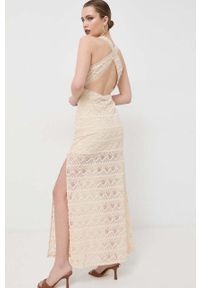 Guess sukienka kolor beżowy maxi prosta. Okazja: na co dzień. Kolor: beżowy. Długość rękawa: na ramiączkach. Typ sukienki: proste. Styl: casual. Długość: maxi #2