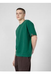 outhorn - T-shirt gładki męski - zielony. Okazja: na co dzień. Kolor: zielony. Materiał: bawełna, dresówka, dzianina. Długość rękawa: krótki rękaw. Wzór: gładki. Styl: casual #3