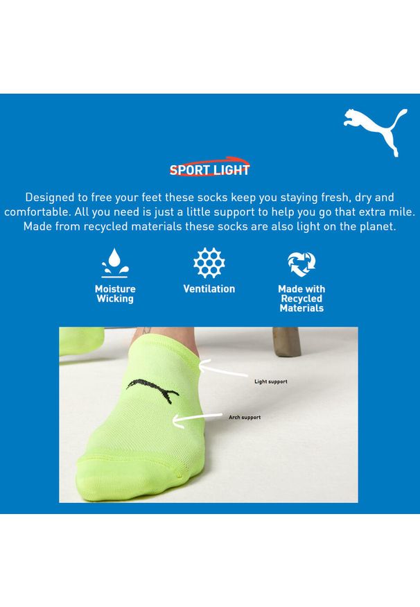 Skarpety Puma Sport Sneaker Light, 2 pary czarnym. Kolor: biały, wielokolorowy, czarny. Materiał: poliamid, poliester, elastan