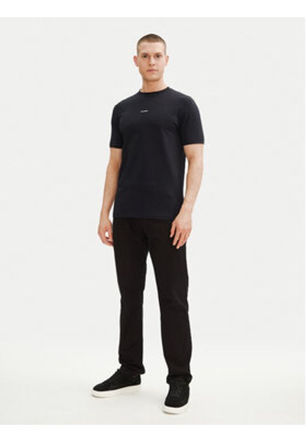 Karl Lagerfeld - KARL LAGERFELD T-Shirt 755030 552235 Granatowy Regular Fit. Typ kołnierza: dekolt w karo. Kolor: niebieski. Materiał: bawełna