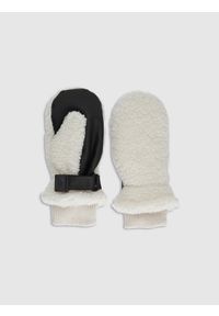 4f - 4F Rękawiczki z jednym palcem dziecięce - beżowe L/XL. Kolor: beżowy. Materiał: materiał, syntetyk. Sezon: zima. Styl: elegancki, casual #1