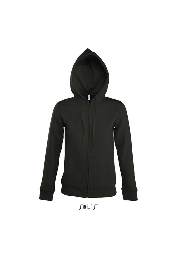 SOL'S - Bluza z kapturem dla kobiet Sol's Seven. Typ kołnierza: kaptur. Kolor: czarny. Wzór: nadruk