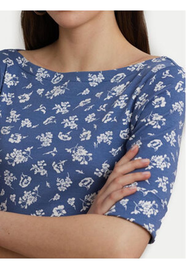 Lauren Ralph Lauren - LAUREN RALPH LAUREN Sukienka codzienna 200976993001 Niebieski Regular Fit. Okazja: na co dzień. Kolor: niebieski. Materiał: bawełna. Typ sukienki: proste. Styl: casual