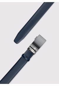 Pako Lorente - PAKO LORENTE – Granatowy skórzany pasek męski. Kolor: niebieski. Materiał: skóra. Styl: elegancki #2
