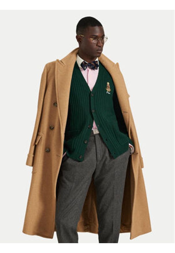 Polo Ralph Lauren Kardigan 710979094002 Zielony Relaxed Fit. Typ kołnierza: polo. Kolor: zielony. Materiał: wełna