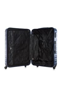 Wittchen - Duża walizka z ABS-u z żebrowaniem. Kolor: niebieski. Materiał: guma