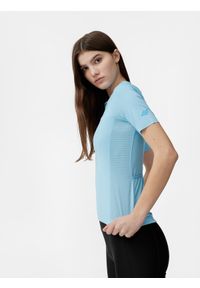 4f - Koszulka rowerowa szosowa damska. Kolor: niebieski. Materiał: skóra, materiał, dzianina. Długość rękawa: krótki rękaw. Sport: kolarstwo, fitness #2