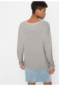 Sweter oversize bonprix szary kamienisty melanż. Kolor: szary. Wzór: melanż #6