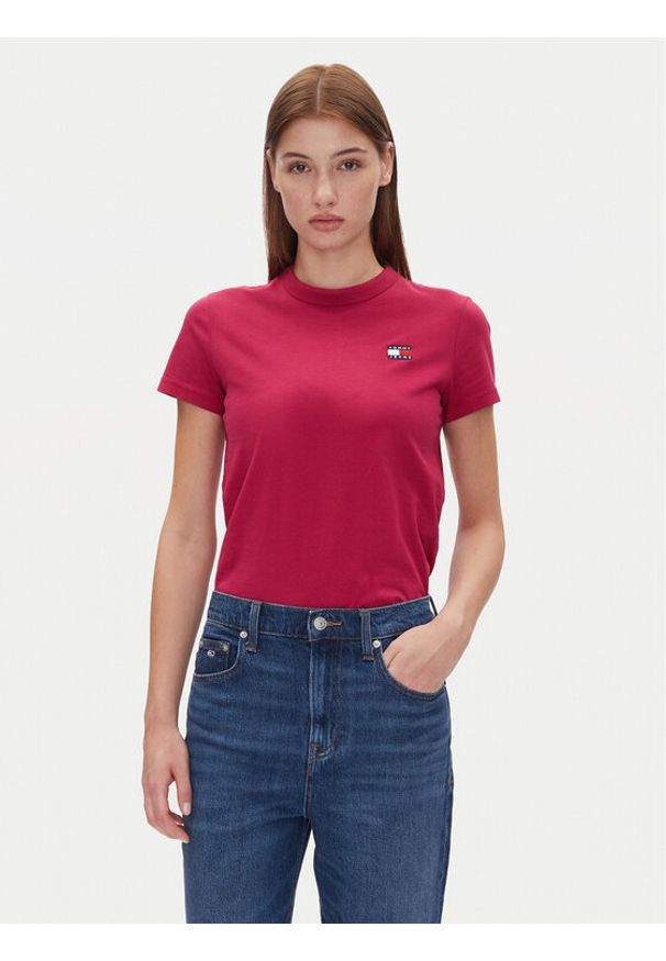 Tommy Jeans T-Shirt Tjw Reg Badge Tee DW0DW20153 Różowy Regular Fit. Kolor: różowy. Materiał: bawełna