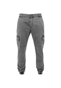 Urban Classics - Spodnie Męskie Twill Washed Cargo. Kolor: szary