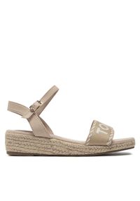 TOMMY HILFIGER - Tommy Hilfiger Espadryle Rope Wedge Sandal T3A7-33287-0890 S Beżowy. Kolor: beżowy. Materiał: materiał