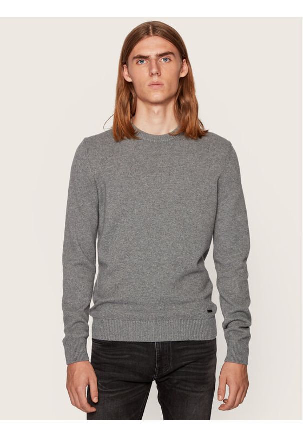 BOSS - Boss Sweter Kontreal 50434315 Szary Regular Fit. Kolor: szary. Materiał: bawełna