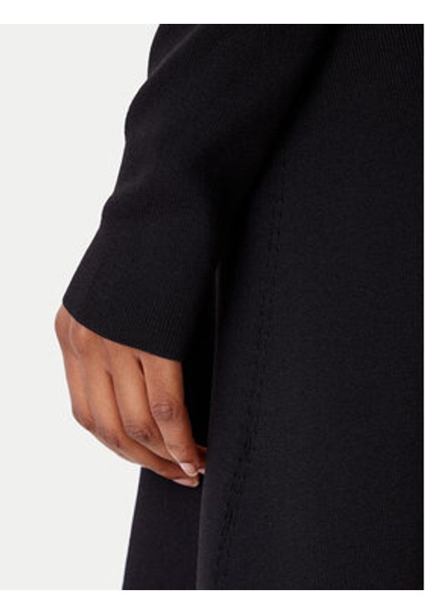 Hugo - HUGO Sukienka dzianinowa Sibery 50548244 Czarny Slim Fit. Kolor: czarny. Materiał: syntetyk