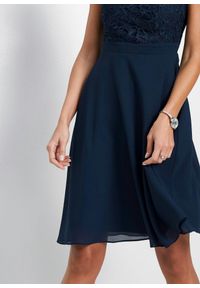 bonprix - Sukienka mini z koronką. Kolor: niebieski. Materiał: koronka. Wzór: koronka. Styl: elegancki. Długość: mini #3