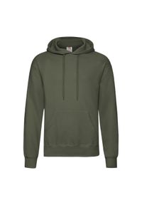 FRUIT OF THE LOOM - Męska Klasyczna Bluza Z Kapturem. Typ kołnierza: kaptur. Kolor: zielony